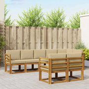 Set di divani da esterno con cuscino 8 pcs Naturale e Beige