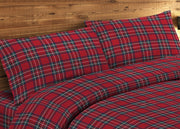 Coppia Federe Letto A Sacchetto 100% Cotone Scozzese Kilt - Federe - Rosso