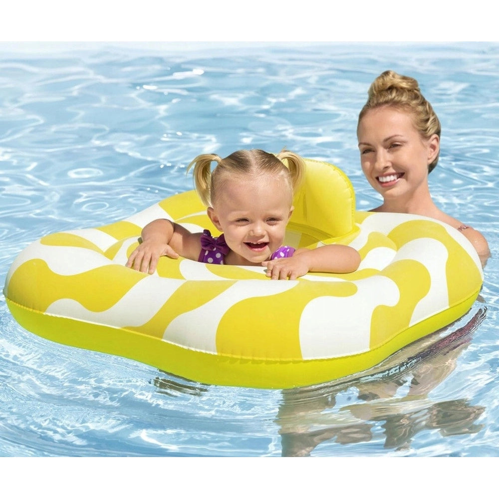 Trade Shop - Salvagente A Mutandina Quadrato Gonfiabile Swim Safe Comfort Plush Giallo 79x79cm 32298 -