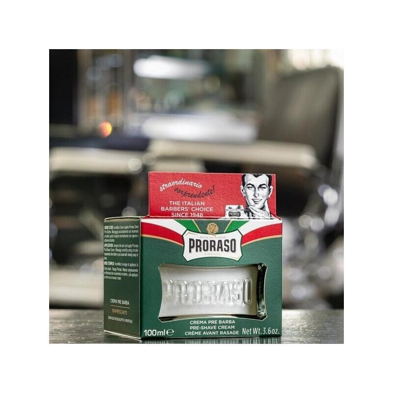 PRORASO CREMA PREBARBA 100ML RINFRESCANTE E TONIFICANTE CON OLIO DI EUCALIPTO E MENTOLO