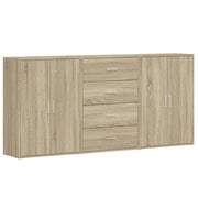 Buffet credenza cassettiera armadio mobile contenitore organizer per cucina soggiorno salotti 3 pezzi rovere Sonoma 60 x 31 x 84 cm legno ingegnerizzato marrone 02_0037096