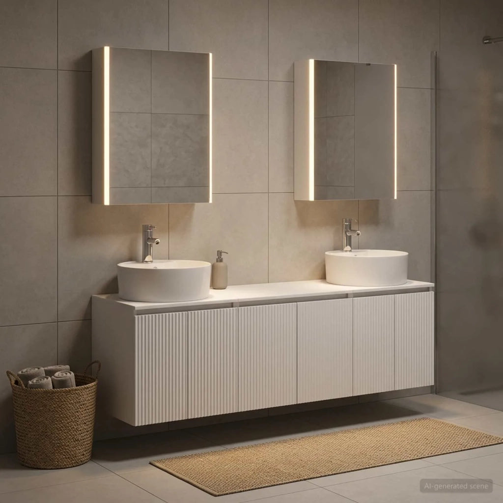 Set di Armadi da Bagno 5 pcs Bianco Legno ingegnerizzato 3406447