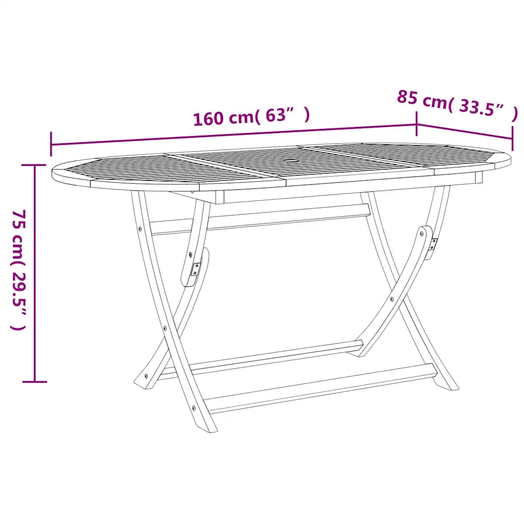 Set da Pranzo da Giardino 9 pz Legno Massello di Acacia 3214239