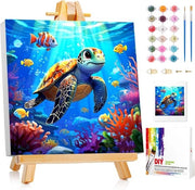 Scheda per Schilderop Nummer Zee - Set di Pittura con Elenco - 20 x 20 cm - Attività di Fai da Te - Pittura Creativa - Adatto per Adulti - Dipinto da Fai da Te