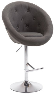 Sgabello da bar London V2 in tessuto grigio scuro,cromo