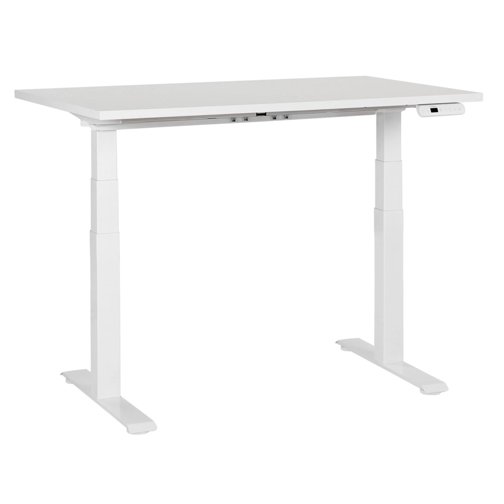 Scrivania regolabile in altezza elettricamente bianco 120 x 72 cm Struttura in acciaio verniciato a polvere