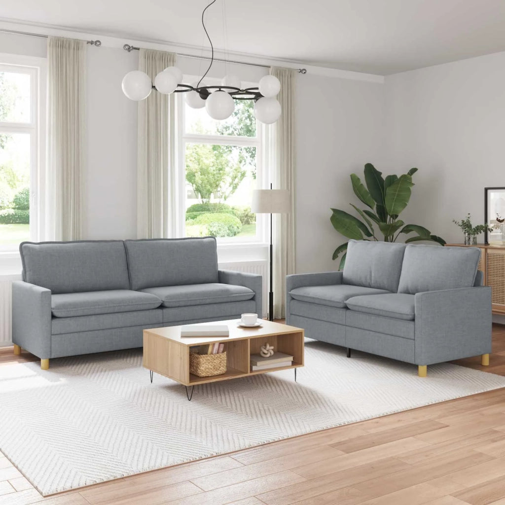 Set di divani 2 pz Grigio Chiaro Tessuto 3417137