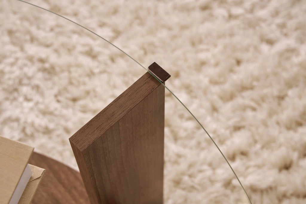 Tavolino in legno "Clara" - 75 x 75 x 40 cm - NoceTrasparente