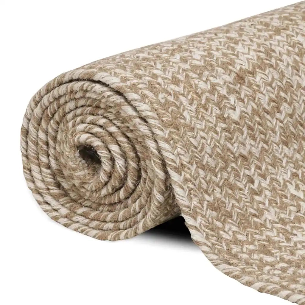 Tappeti per area Naturale e Bianco 100 x 200 cm Juta