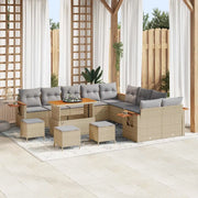 Set Divano da Giardino 18 pcs Beige e Grigio Chiaro polyrattan 3365192