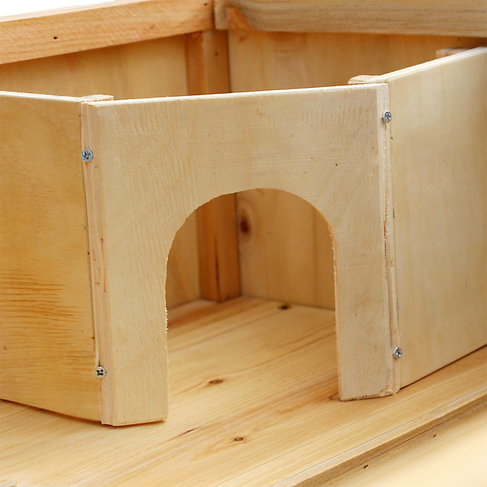 Gabbia XXL per criceti e roditori, in legno e plexiglas, con tetto apribile
