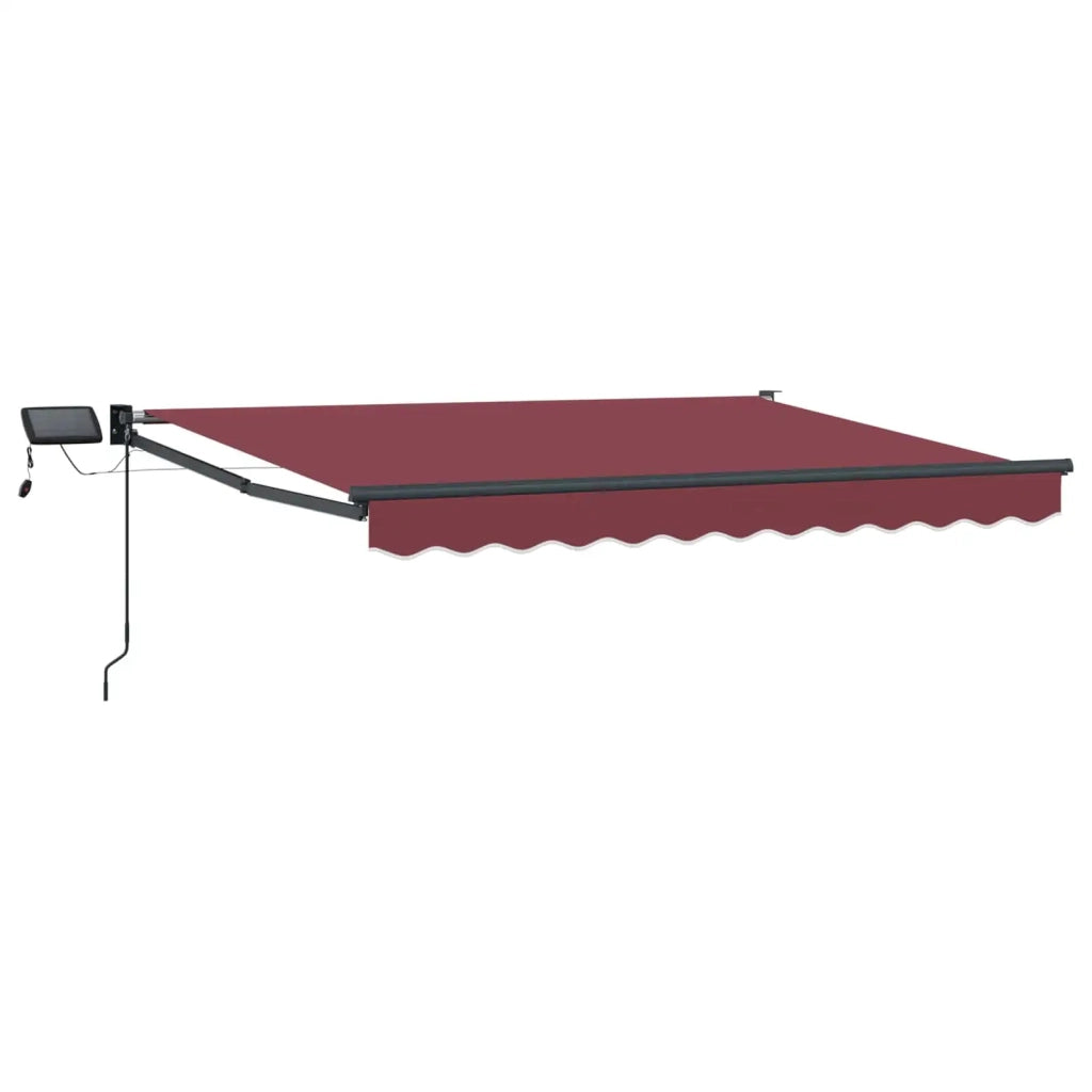 Tenda retrattile manuale con LED Borgogna e Antracite 2,5 x 2 m 3419346
