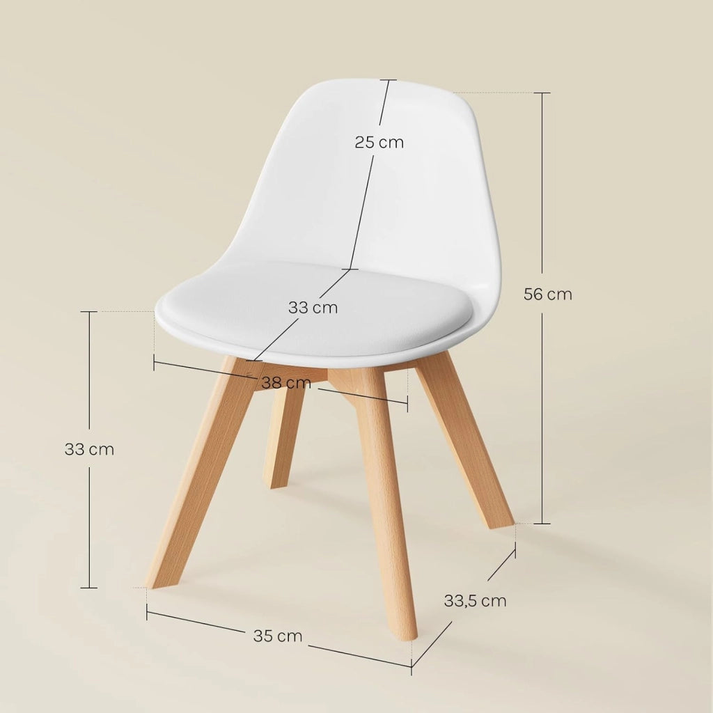 Sedia Bambini Sediolina da Tavolo Piccola Poltroncina Bimbi per Cameretta Plastica e PU Bianco