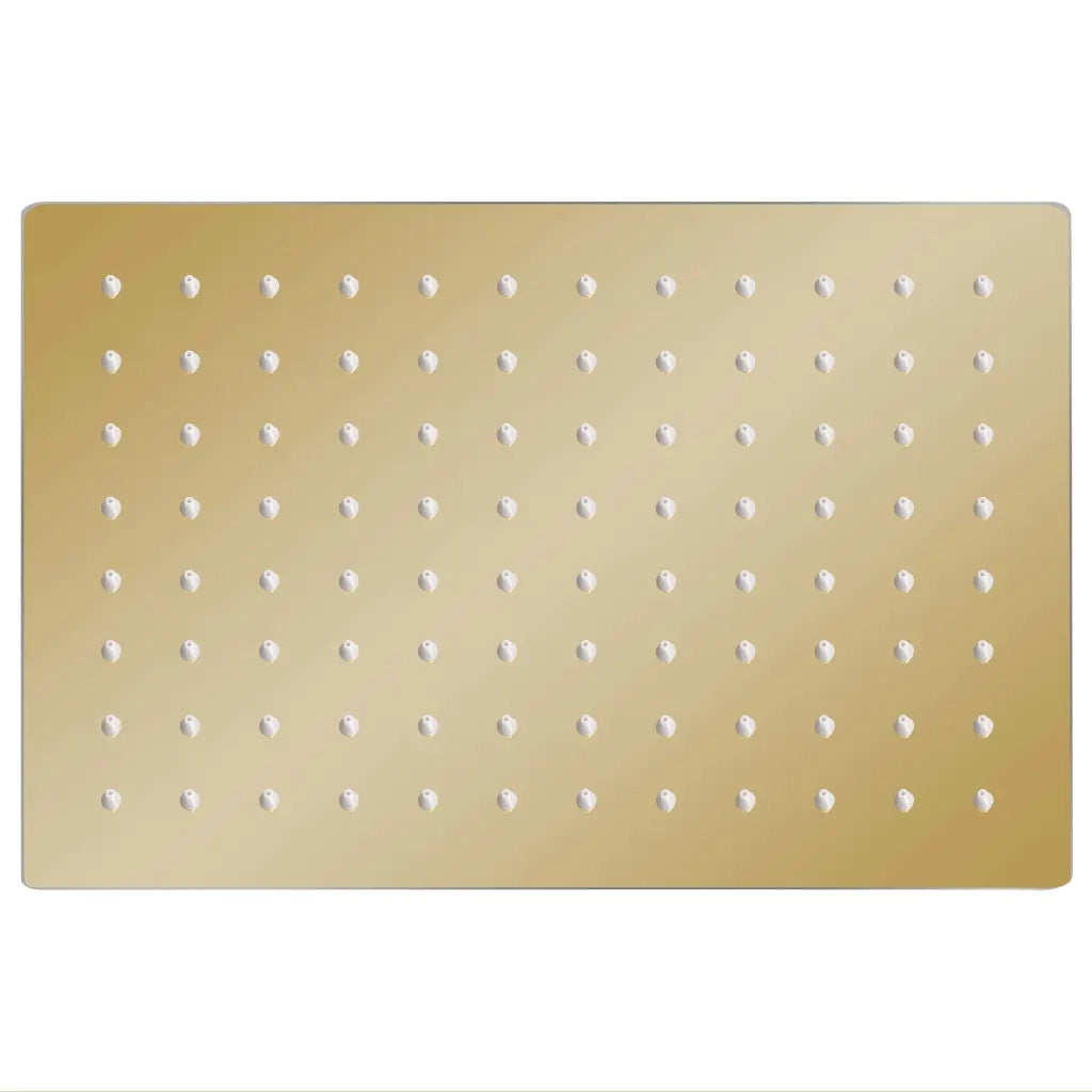 Testa Doccia a Pioggia in Acciaio Inox 30x20cm Rettangolare Oro 147713