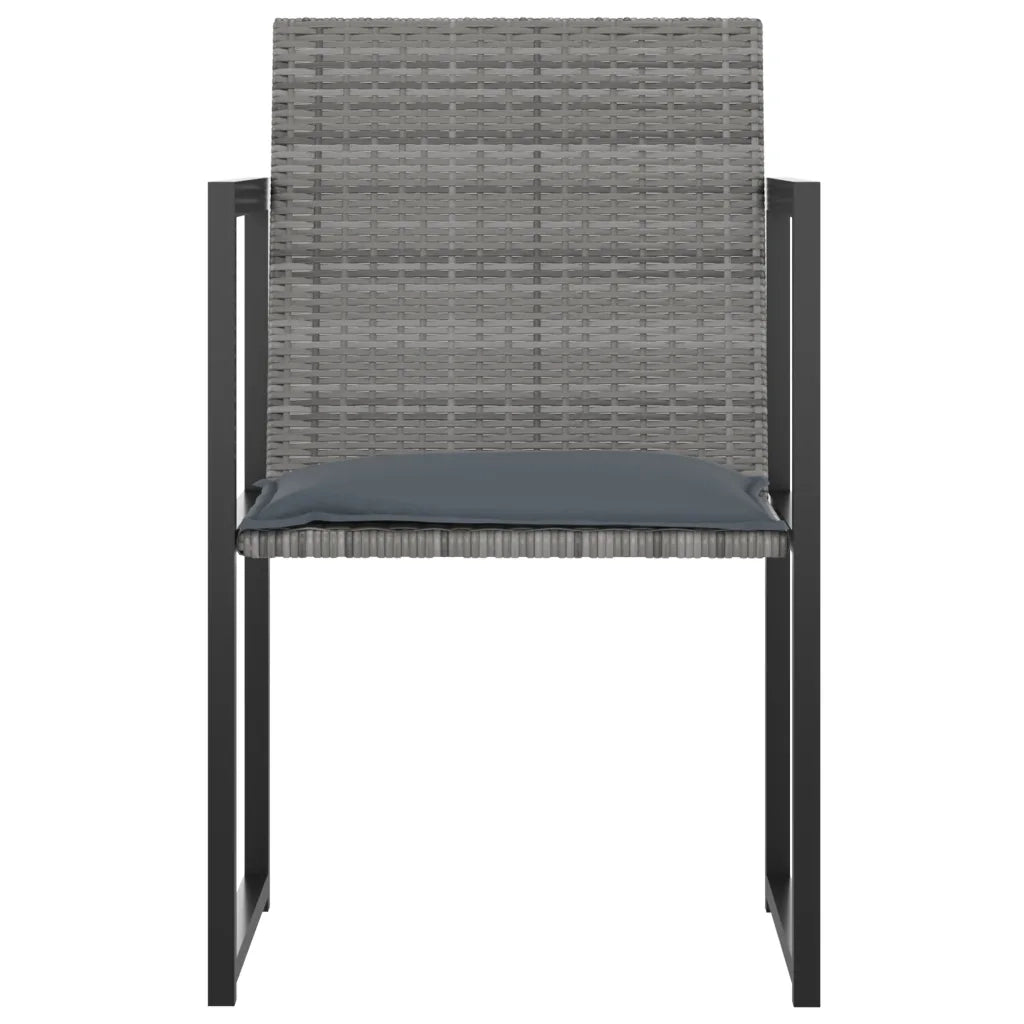 Set da Pranzo per Esterni 7 pz con Cuscini in Polyrattan Grigio 313118