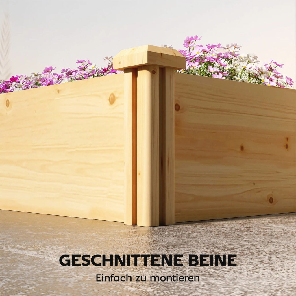 Hochbeet in legno con divisorio e fondo aperto ¨C zephmum ¨C 235x66x26 cm