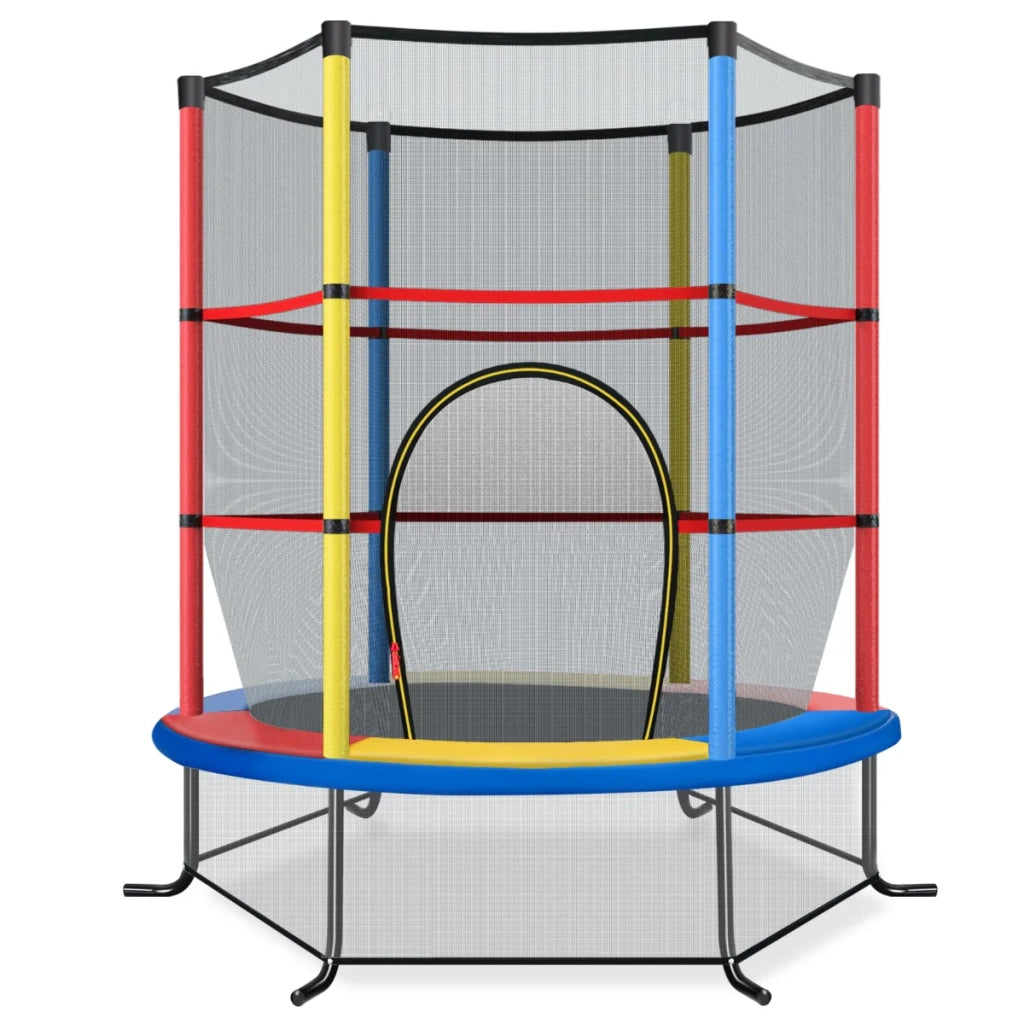 Trampolino da giardino 165 x 165 x 188 cm protezione completa per bambini design colorato 20_0014495
