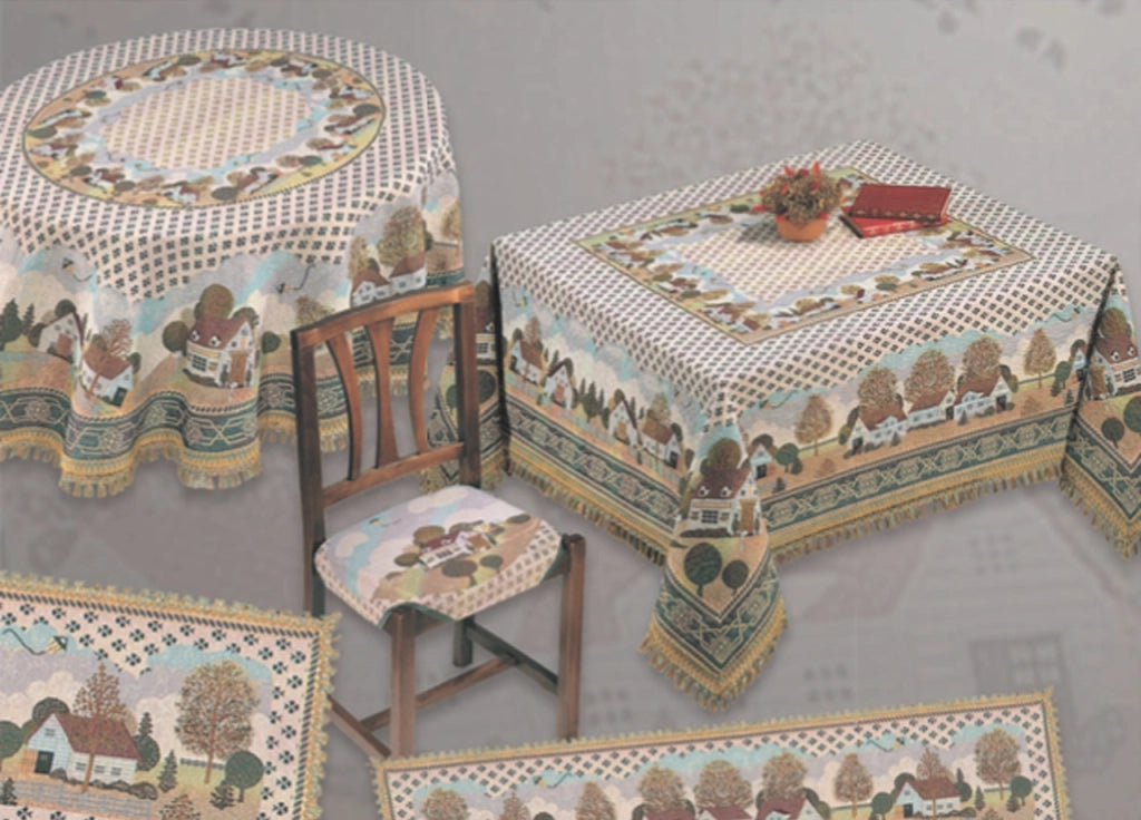 Copritavolo Jacquard Disegno Casette By Suardi - 150x180 - Casette