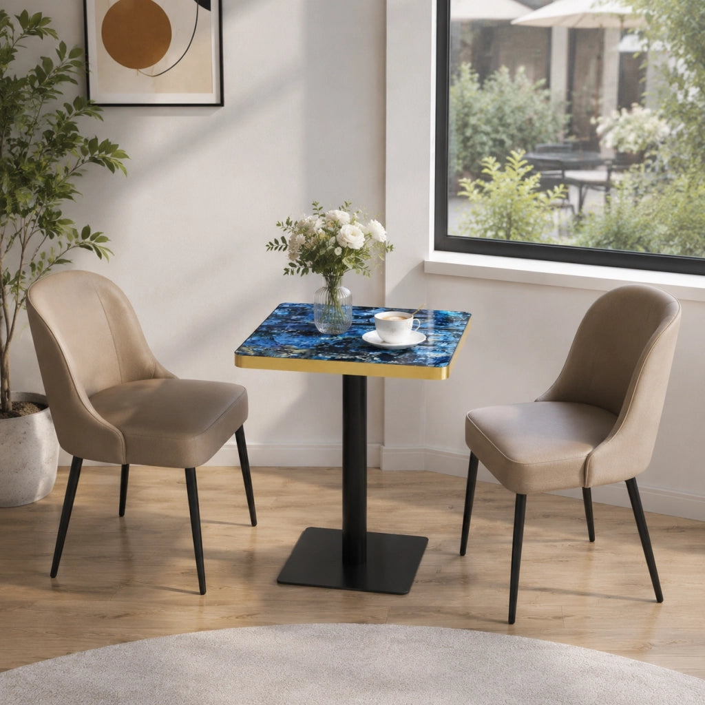 TAVOLO Quadrato 60x60 cm MDF Blu e Metallo