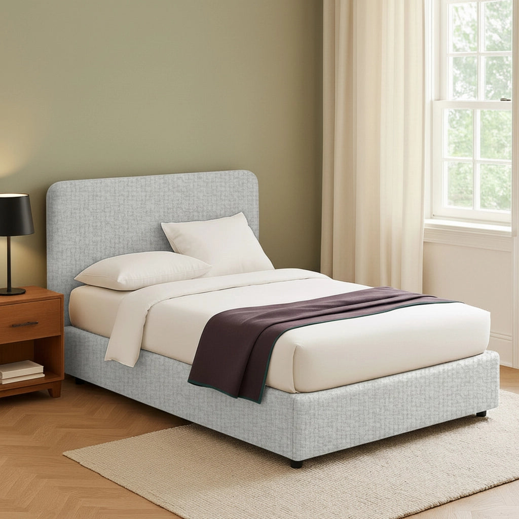 Bury, Letto Matrimoniale Sfoderabile Made in Italy, Grigio Chiaro
