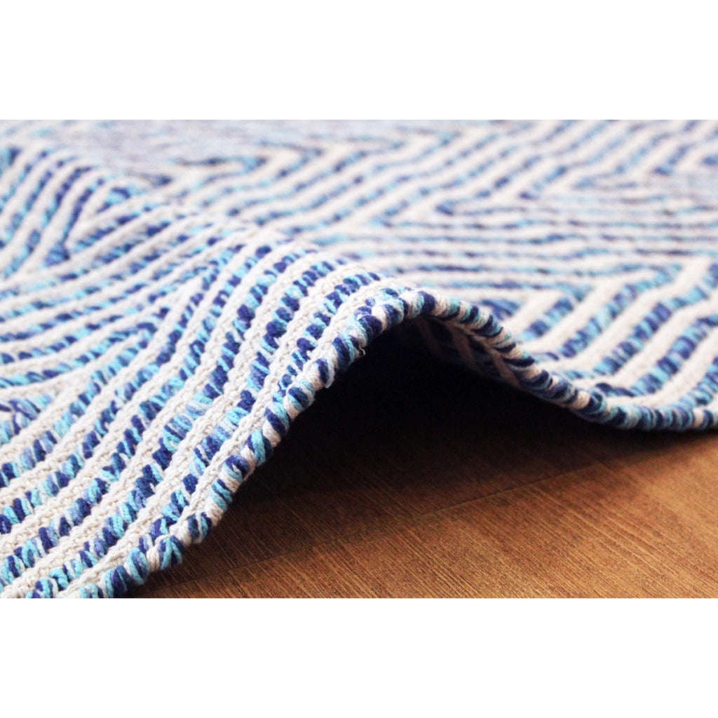 Tappeto Cocktail 400 Azzurro in Cotone Intrecciato