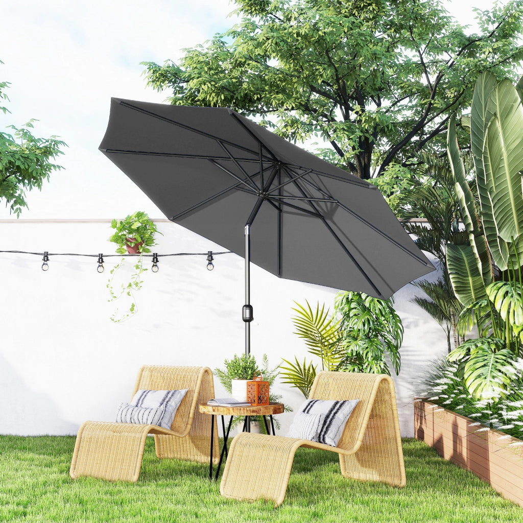 Ombrellone da Giardino Inclinabile 3x2.5 m ¨C zephmum ¨C Grigio Scuro Metallo Poliestere
