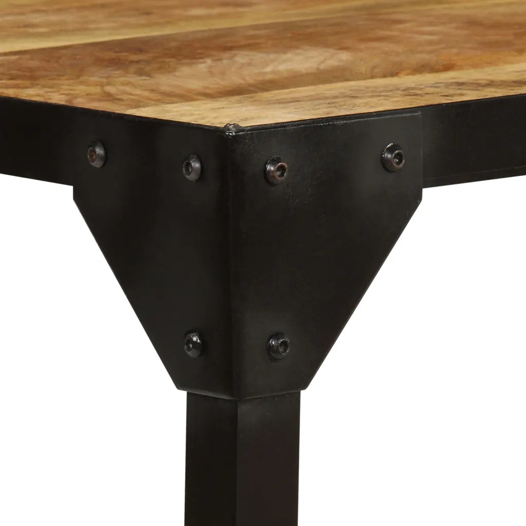 Tavolino da Salotto in Legno Massello di Mango e Acciaio 110 cm 246631