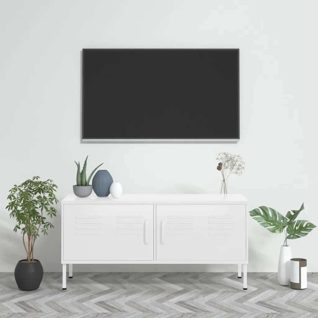 Mobile TV Bianco 105x35x50 cm in Acciaio cod mxl 9767