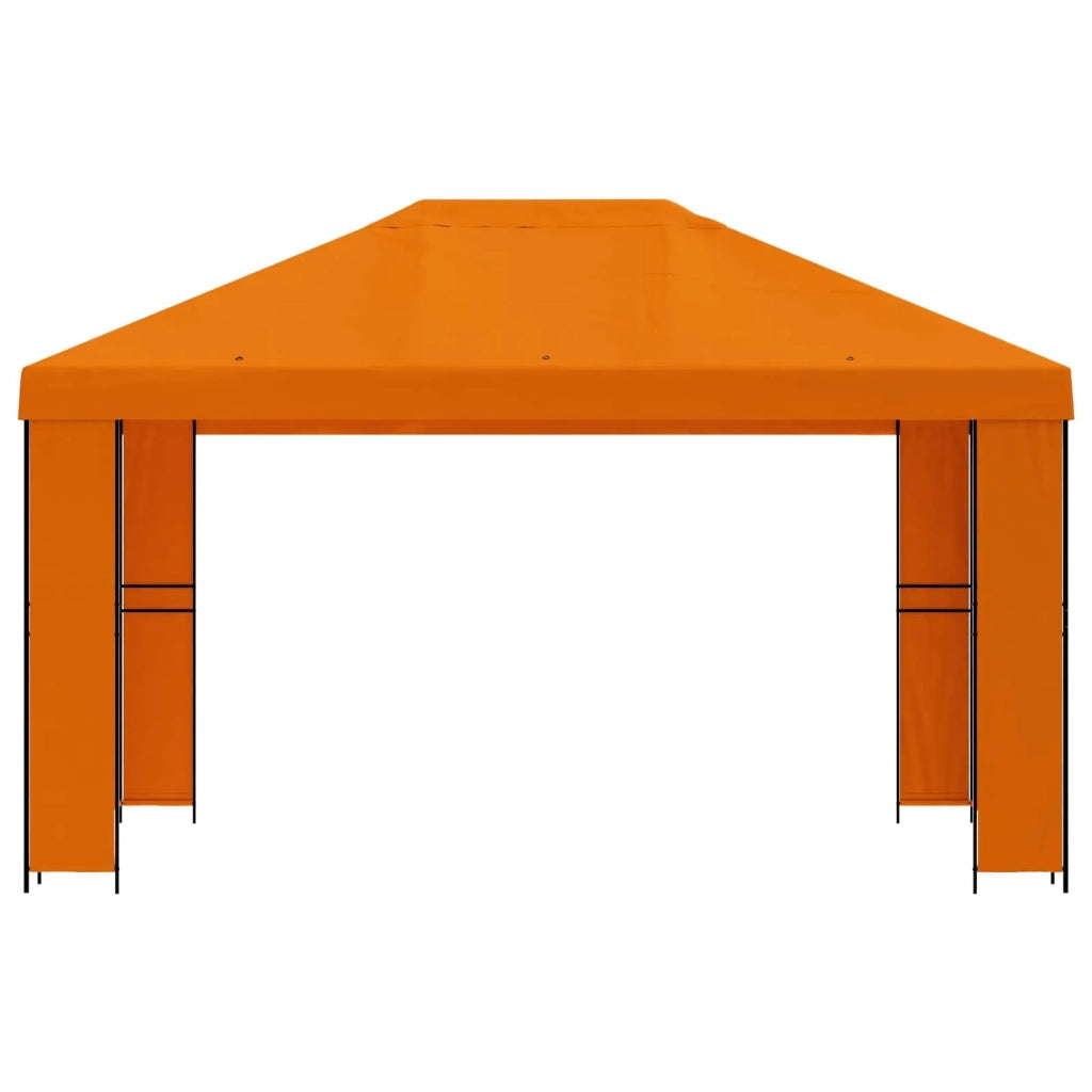 Gazebo 4 × 3 m Arancione Poliestere e Acciaio 190 gsm