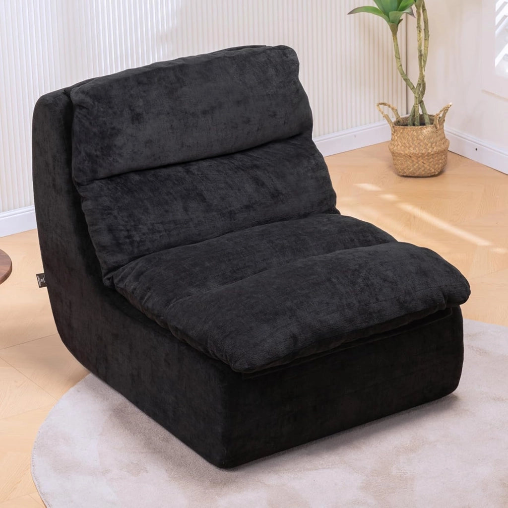 Divano Divano per soggiorno Futon con seduta profonda, divano singolo in schiuma, nessun montaggio per camera da letto, appartamento, tessuto a coste, grigio