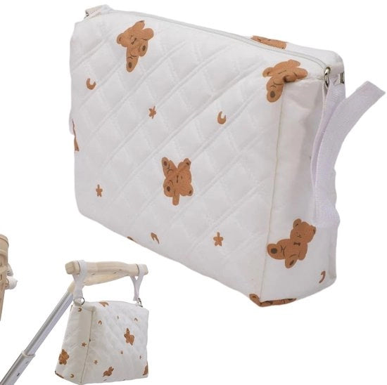 Borsa per passeggino con grande capacità - contenitore isolato - organizzatore per passeggino - borsa di stoccaggio - cintura regolabile - organizzazione pratica - borsa per passeggino con stoccaggio