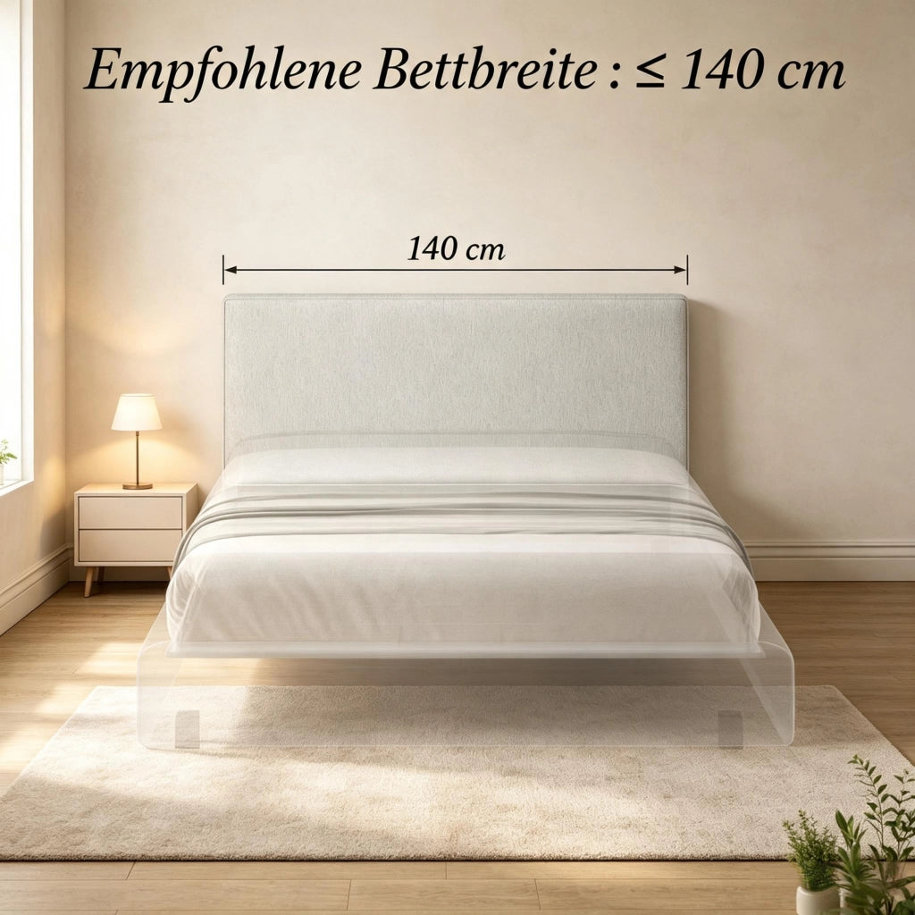 TESTIERA LETTO RIMOVIBILE IMBOTTITA 140 x 60 cm CREMA DA PARETE