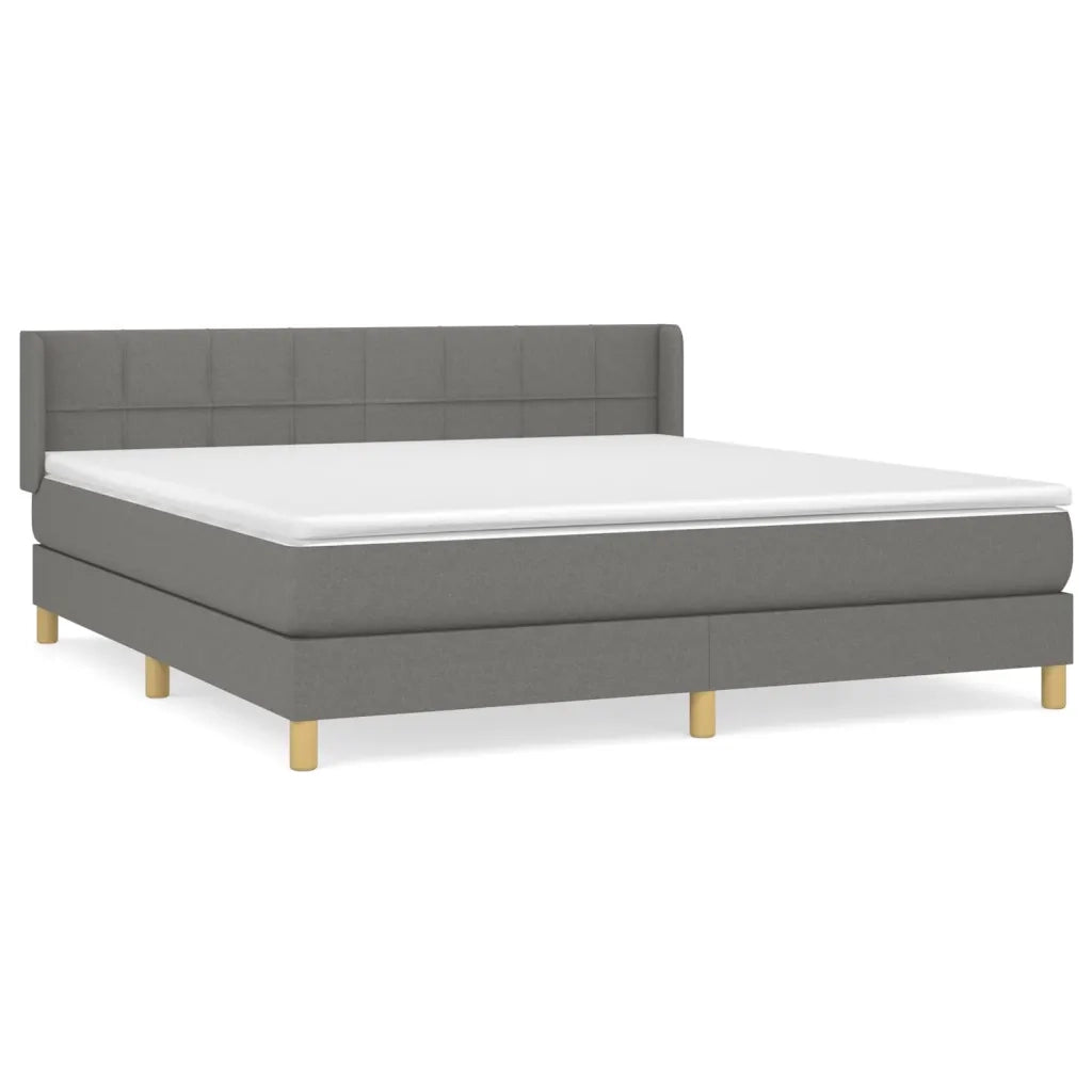 Giroletto a Molle con Materasso Grigio Scuro 180x200 cm Tessuto 3130290