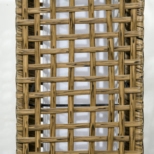 Lampada Solare da Giardino con Pannello di Ricarica 15,5x15,5x69 cm in Acciaio e Rattan Nero e Marrone