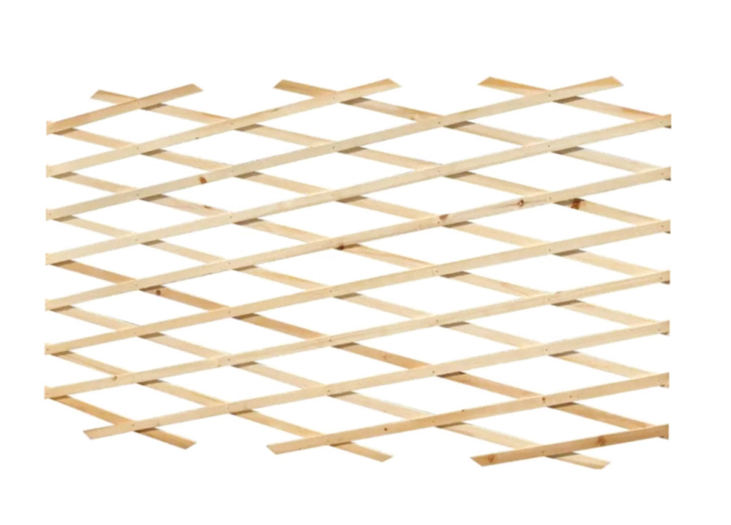 Traliccio Estensibile In Legno Per Piante Rampicanti Recinzione Giardino Balcone - 100x200 - Naturale