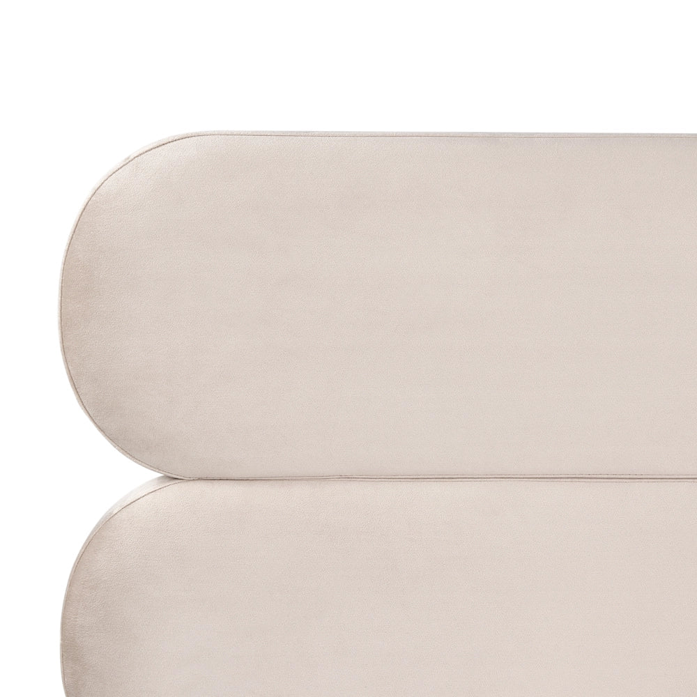 Letto con rete in velluto beige chiaro 180 x 200 cm testata gambe in metallo nero camera da letto classica minimalista