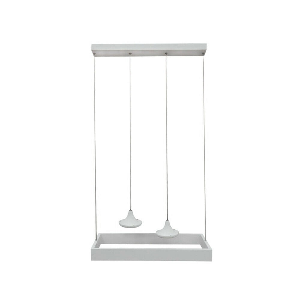 Trade Shop - Lampadario Led Moderno Minimal Lampada Sospensione 32 W Luce Fredda Lp-08 Bianco -