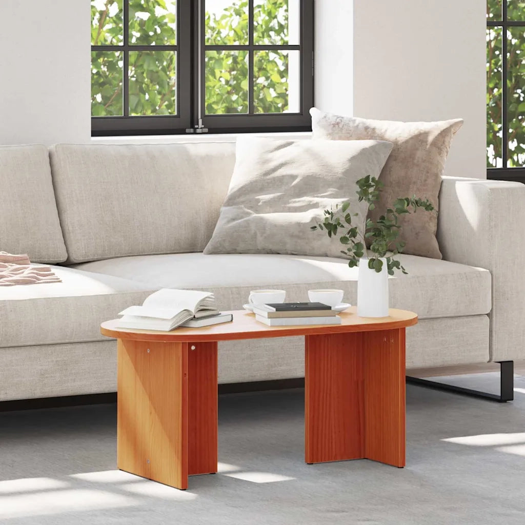 vidaXL Tavolino da salotto Cera marrone 80 x 39.5 x 35 cm