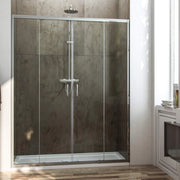 Porta Parete Doccia 2 Ante Scorrevoli In Cristallo Trasparente 6mm H185 Fosterberg Kolding 120xH185 cm