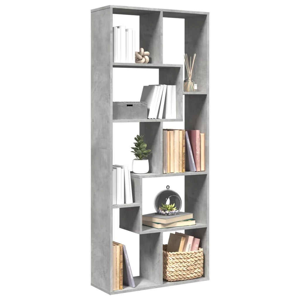 Libreria Divisorio Grigio Cemento 67x25x161,5 cm in Truciolato 858078