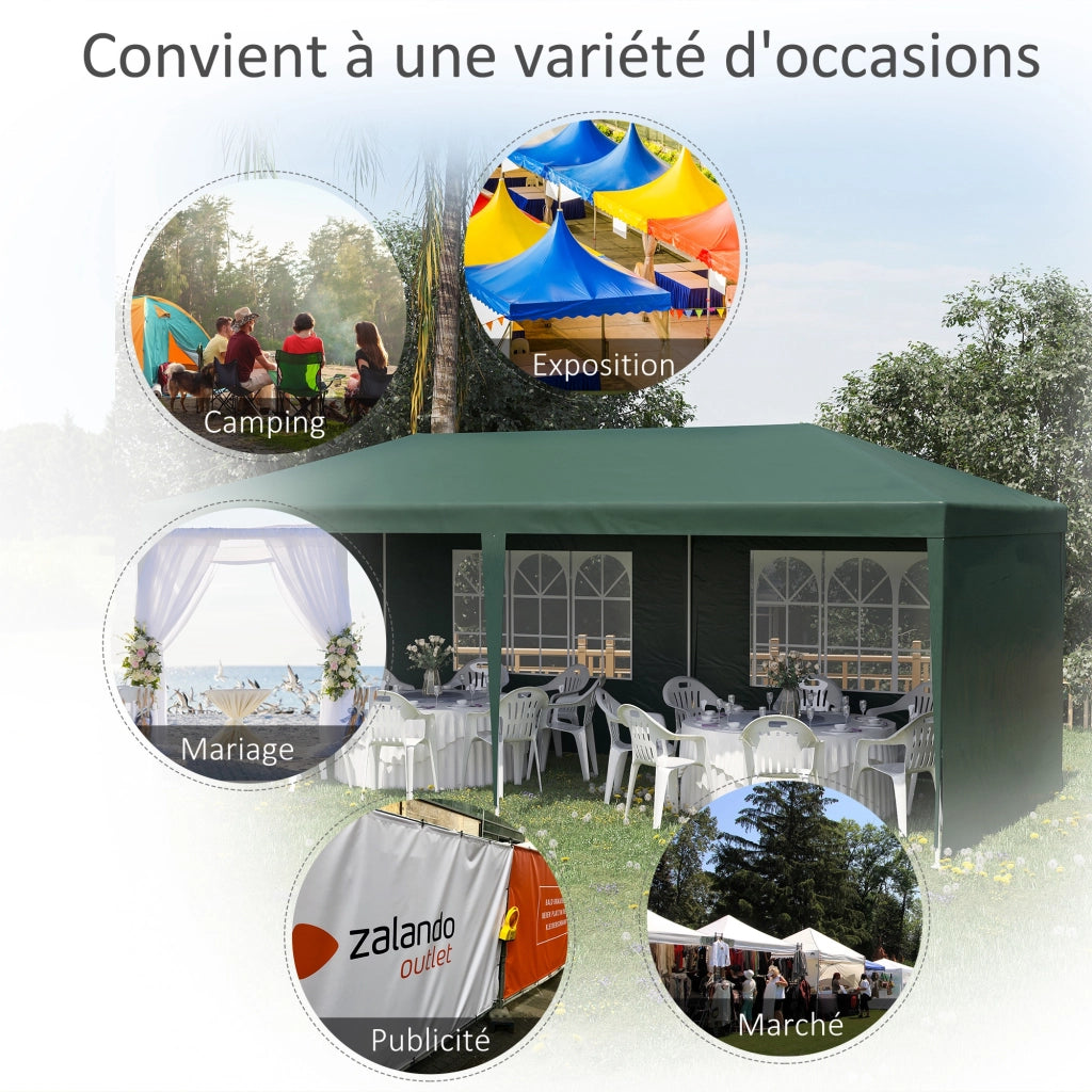 Tendone da giardino per feste ¨C zephmum ¨C verde 6x3m con finestre
