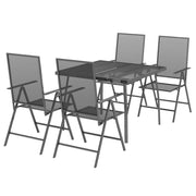 Set da pranzo da giardino per esterni in acciaio antracite 5 pezzi 02_0013710