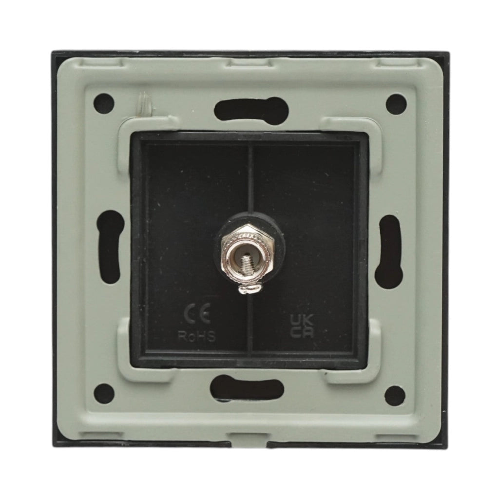 Presa TV da incasso nera con cornice in vetro 86x86mm