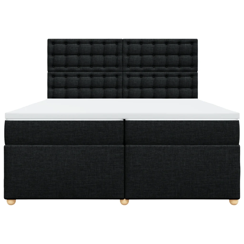 vidaXL Giroletto a Molle con Materasso Nero 200x200 cm in Tessuto