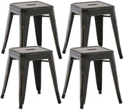 Set 4 Panchetti Impilabili Armin In Metallo nero-oro