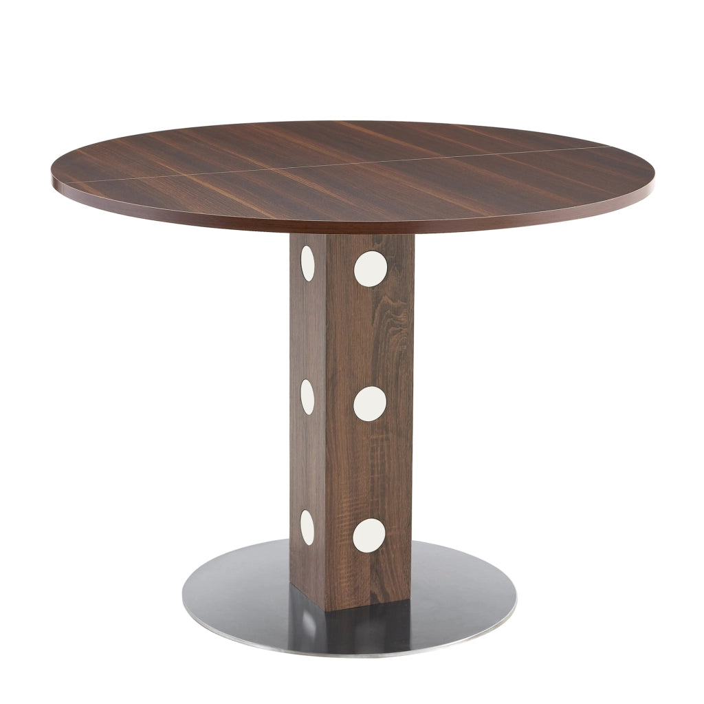 Tavolo da pranzo 100x100x76 cm; resistente all'acqua e ai graffi; MDF; noce