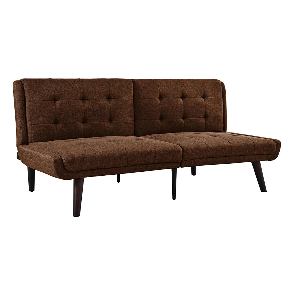 Divano letto futon pieghevole - Xylo - 146 cm - Marrone - Schienale regolabile in 5 posizioni