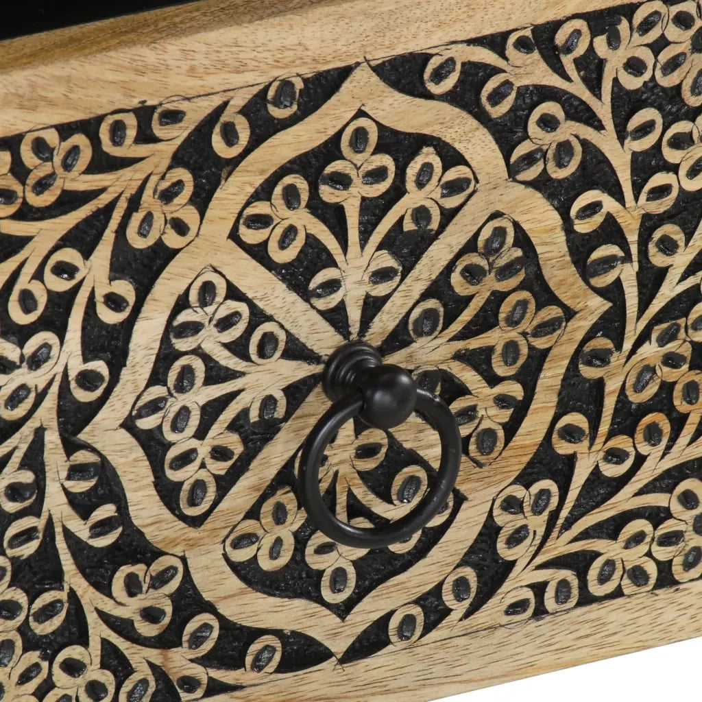Comodino | Armadio da Notte | Mobiletto da notte 40x33x46 cm in Legno Massello di Mango