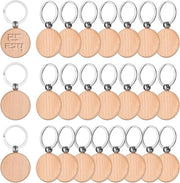 Sleutelhangers in Legno - DIY Personalizzabili - 25 Pezzi - Legno Naturale