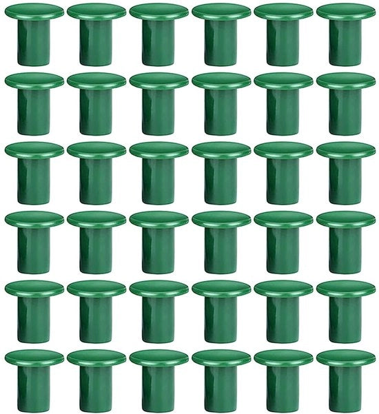 Capsule di bambù per piante 36 pezzi - Strofini di gomma verde - Flessibili e resistenti - Antiscivolo - Protezione per bastoncini di pianta - Dimensioni 3 x 3 x 1,6 cm